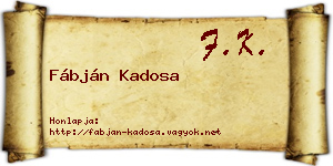 Fábján Kadosa névjegykártya